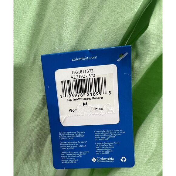 Columbia Women's Sun Trek Hooded Pullover Sz. M Green Lightweight Long Sleeve - Picture 4 of 11